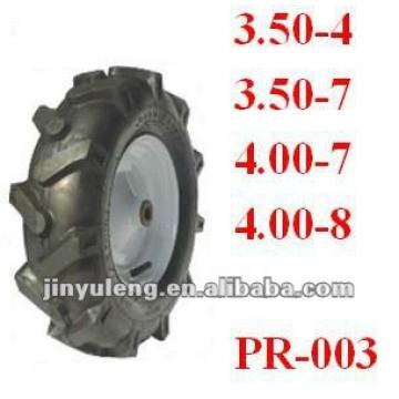 Herringbone pattern pneumatic rubber wheels 4.00-8 for Micro tillage machine tractor