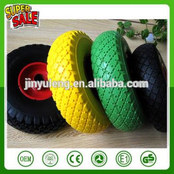 10 inches small 10*3.00-4 pu foam solid rubber wheel , for Trailer, castor, garden tools