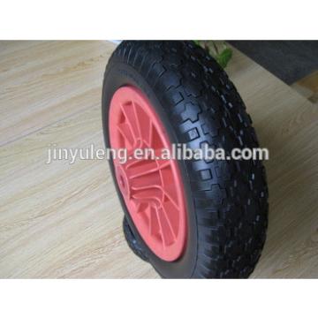 14 inches 3.50-8 solid pu foam rubber wheel ,green wheel ,Material handling equipment parts