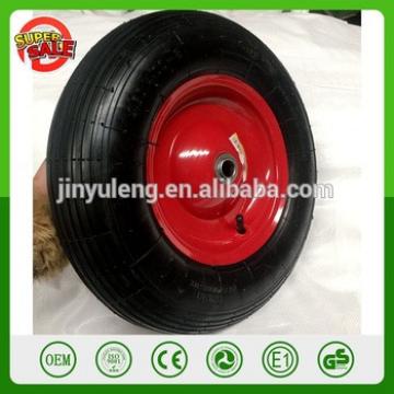 16 inch 4.00-8 metal rim Pneumatic air rubber wheel for wheelbarrow Martin Wheel line free pattern Replacement wheel have bearin