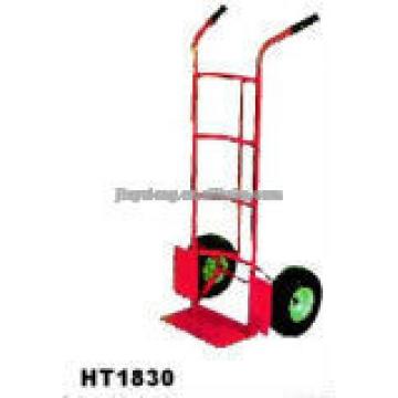 two pneumatic rubber wheel hand pull trolley HT1830