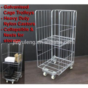 foldable cage cart for supermarkt workshop logistics warehouse