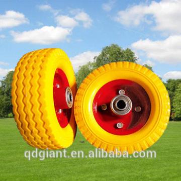 Yellow PU Foam Filled Tyre 6&quot;x2&quot; with Steel Rim
