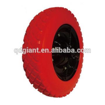 Red 3.50-4 PU rubber wheel for trolley cart
