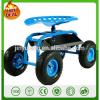 Blue Rolling Garden Cart with 360 Degree Swivel Seat &amp; Tray Work Rolling four wheels Garden Scoot with Swivel Heavy Duty Tool