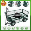 popular 300kg cApacity heavy duty metal garden trolley green trailer cart truck 4 Wheel Transport Metal Wheelbarrow garden wagon #1 small image
