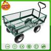 300kg capacity 4 wheel heavy duty metal garden trolley green trailer cart truck 4 Wheel Transport Metal Wheelbarrow garden wagon