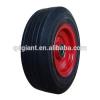 8x2.5 inch solid rubber wheel with rib tread and red iron rim for mowers or material handling equipment