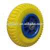 Yellow pu foam wheel for hand trolley/tool cart #1 small image