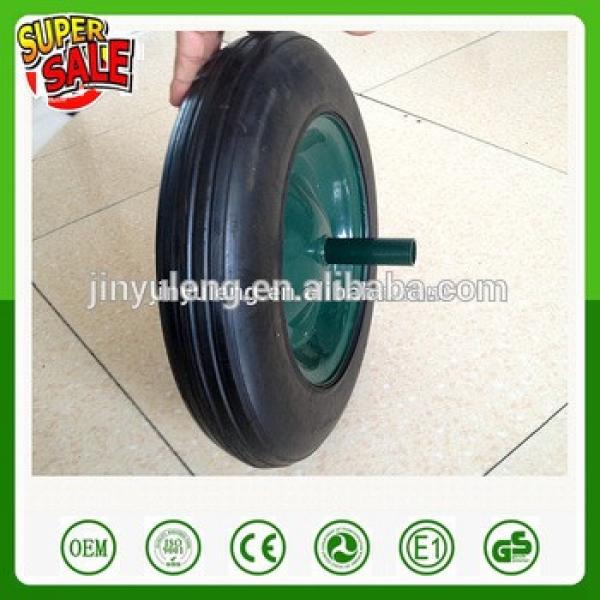 Power load 13 14 16 inch solid rubber wheel for wheelbarrow Middle East market rubber wheel wheelbarrow wheel #1 image