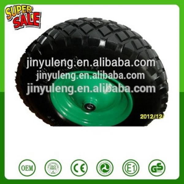 16 inch 4.80/4.00-8 popular pattern PU foam solid wheel for wheelbarrow hand trolley tool cart #1 image