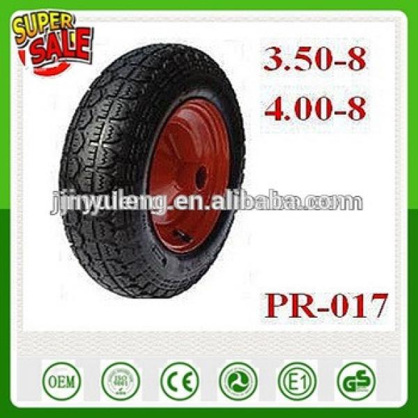 3.50-8 400-8 rubber wheel ,tire / pneumatic wheel ,inflatable wheel for wheelbarrow, wagon #1 image