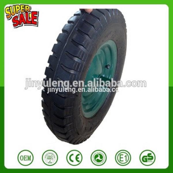 3.50-8 4.00-8 lug pattern pneumatic rubber wheel for wheel barrow,air wheel with WB6400 #1 image