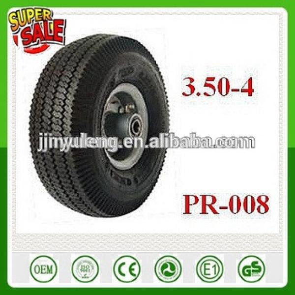 10 inch rubbr wheel 3.50-4 Used for Golf car Lawn car hand trucks beach trolleys, jockey wheels, light materials handling equ #1 image