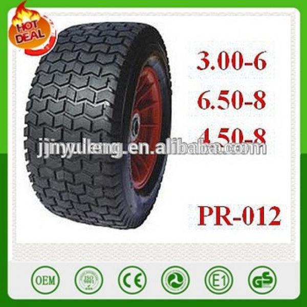 3.00-6 6.50-8 4.50-8 16 Pneumatic rubber air wheels for Lawn mower wheelbarrow trailer #1 image