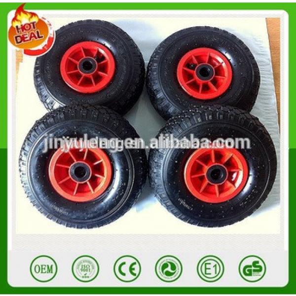 10 inch 4.10/3.50-4 plastic rim Pneumatic air rubber wheel for toy car hand truck castor #1 image