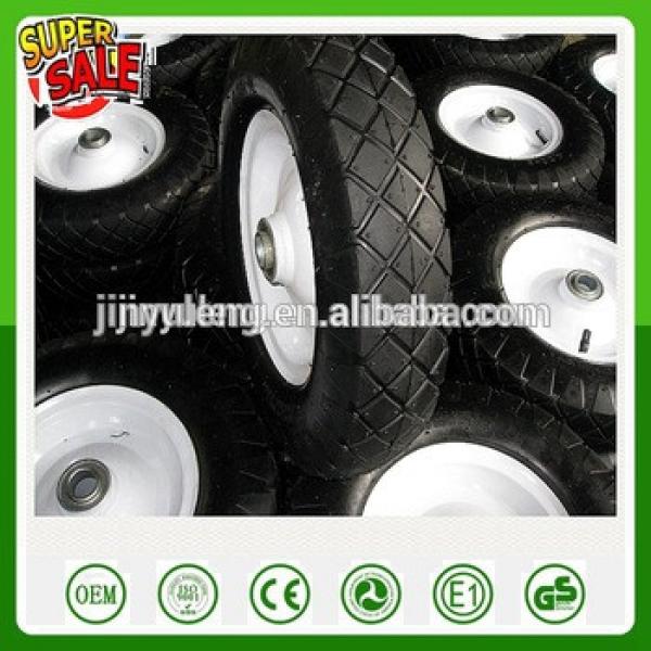 popular square pattern pneumatic rubber wheel for wheelbarrow air wheel ruber tyre steel rim #1 image
