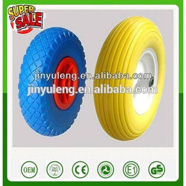 16 inches 4.00-8 pu foam solid wheels (environmental tire) use for trolly ,mover ,hand truck #1 image