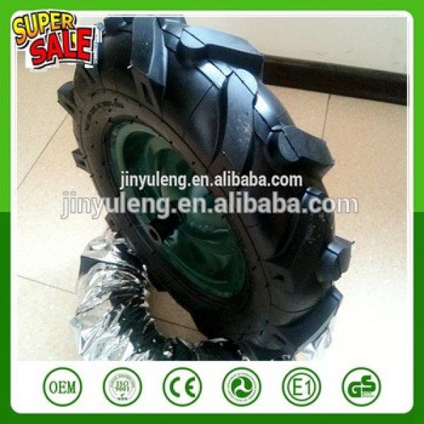 16 inch 4.00-8 R1 herringbone pattern pneumatic air rubber wheel for Micro tillage machine ATV tractor wheelbarrow #1 image
