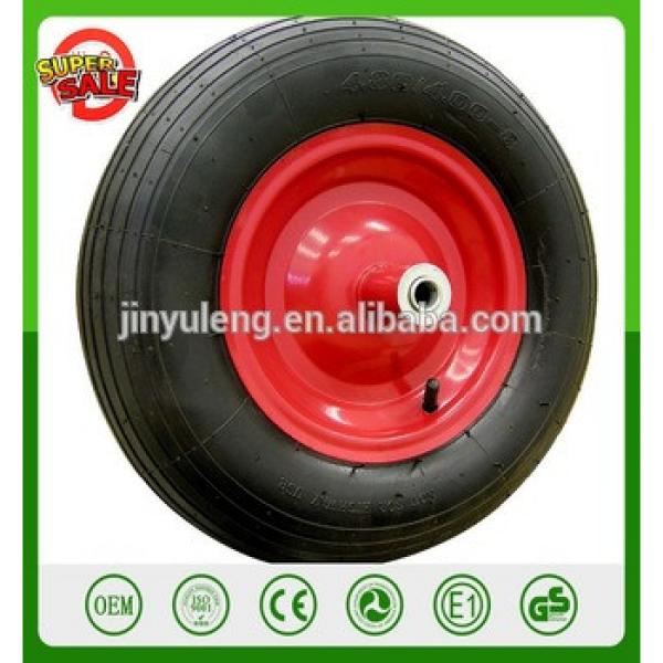 shandong qingdao 16inch 350-8 400-8 500-6 air pneumatic rubber wheel for wheel barrow hand trolley truck #1 image