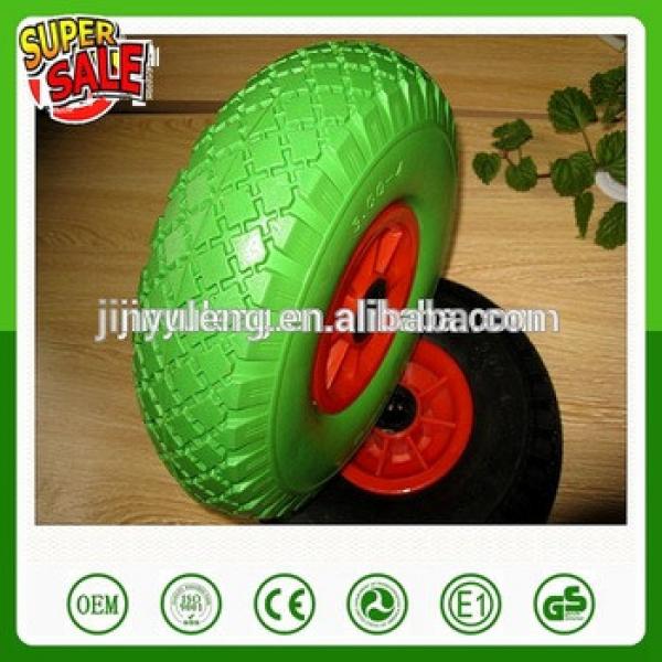 10 inche pu foam solid rubber wheel for Wheelbarrow wagon cart #1 image