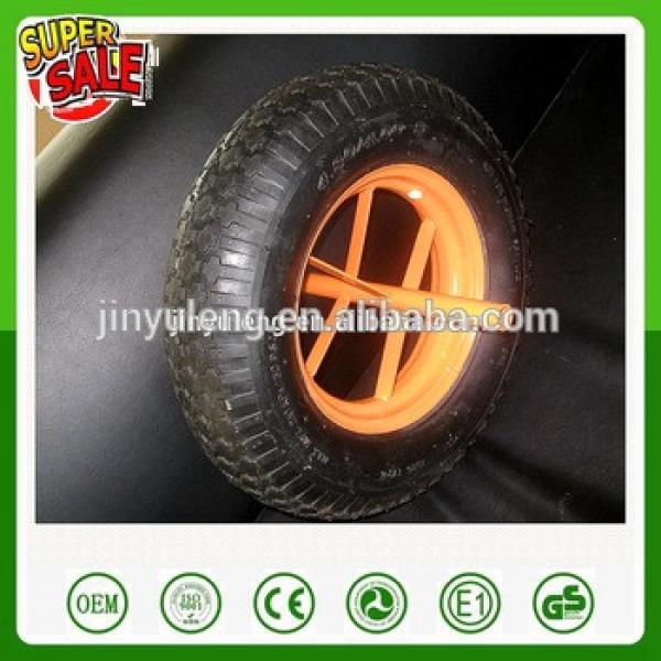 14 16 inch 3.50-8 4.00-8 spoke style pu foam fill solid rubber wheel for wheelbarrow #1 image