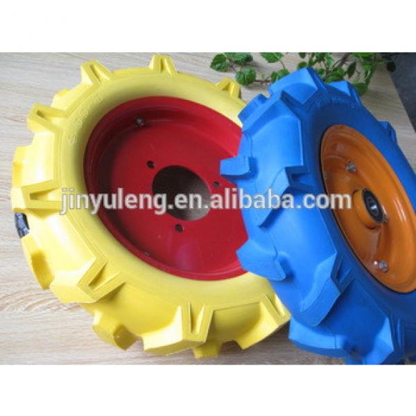 Herringbone pattern 16 inches 4.00-8 pu solid rubber foam wheel ,wheelbarrow ,Farm machinery wheel,parts,accessories #1 image