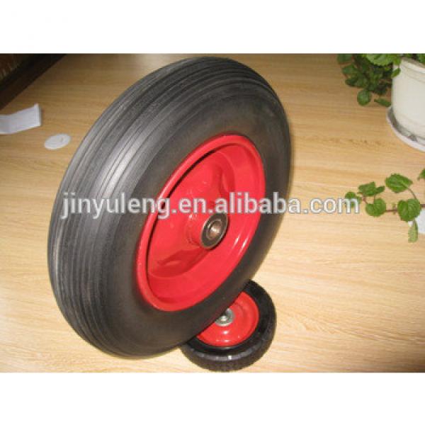 14 inches 3.50-8 4.00-8 solid polyurethane foam rubber wheel ,green wheel ,Material handling equipment parts #1 image