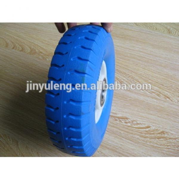 8inche 8x2.50-4 solid pu foam rubber wheel , polyurethane green wheel ,Material handling equipment parts #1 image