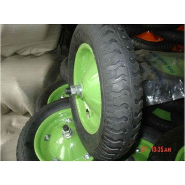 4.00-8 green rim rubber wheel #1 image