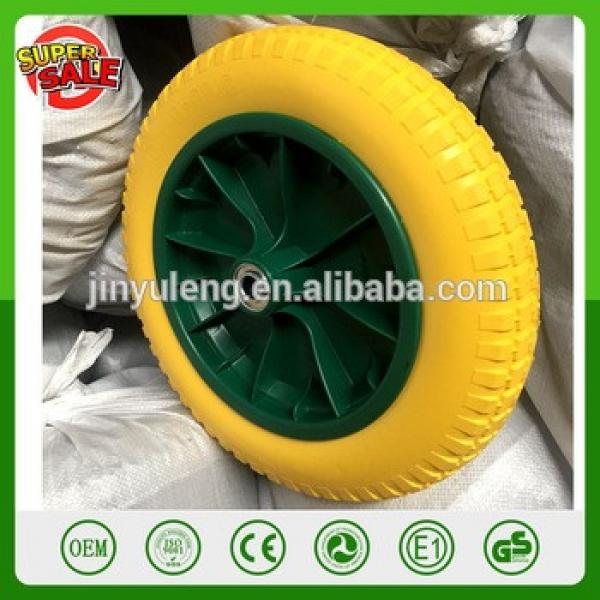 13inch 3.00-8 PU rubber foam wheel for wheelbarrow Trolley Wheel wheelbarrow solid wheel with plastic rim boltless tyre #1 image