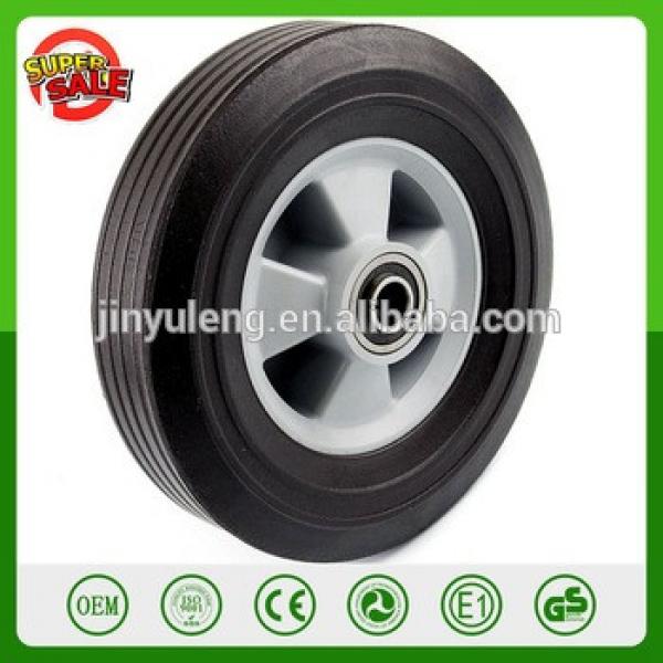 8&#39;&#39; Heavy Duty Semi Pneumatic Solid Rubber wheel Flat Free Tubeless Hand Truck Utility Tire 2-1/4&quot; Offset Hub 5/8&quot; Ball Bearing #1 image