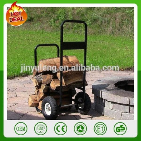250LBS Patio Lawn &amp; Garden Patio Firewood Log Cart Log Cart Haul It Wood Log Caddy with Cover Mover hand truck trolley #1 image
