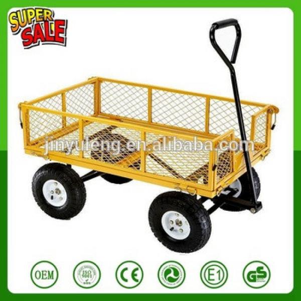 yellow Steel wagon trailers garden mesh tool cart garden wagon cart TC1859 #1 image