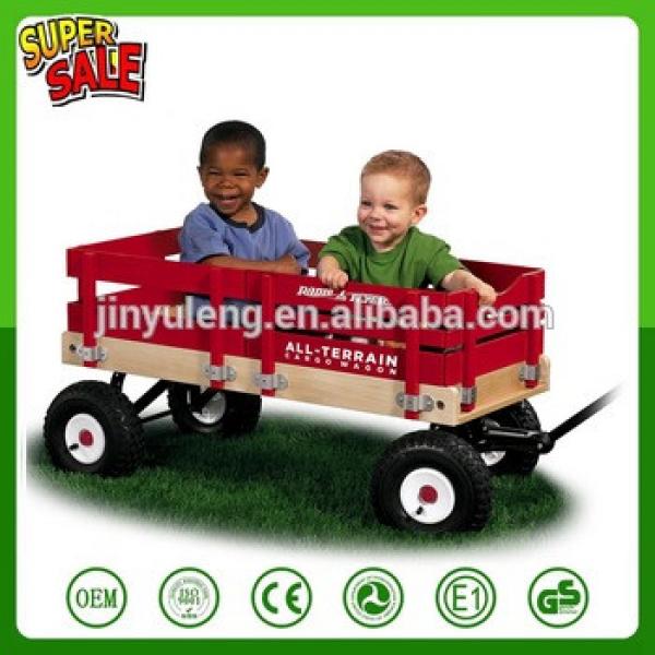 Four wheels baby Children kids Wooden folding wagon cart garden tool cart Outdoors, the beach park #1 image