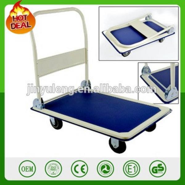 Platform Truck Hand Trolley 300kg Capacity Cart Stack Warehouse Flat Bed #1 image
