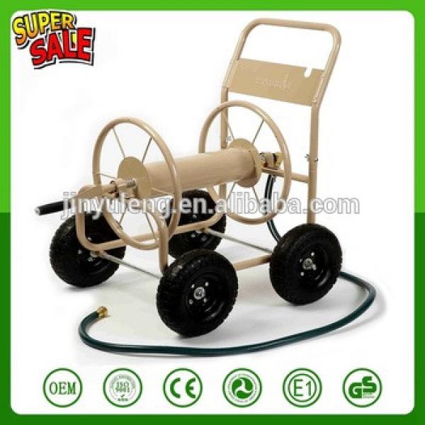 portable Water pipe cart ,metal four wheel Garden Hose Reel Cart ,Garden sprinkler cart #1 image