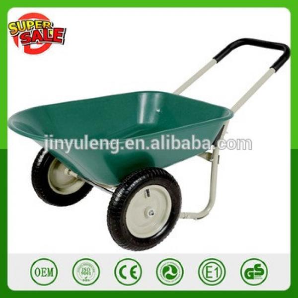 2 wheels steel metal power capacity wheelbarrow for Building, farm garden wheel barrow hand trolley tool cart dolly hurl barrow #1 image