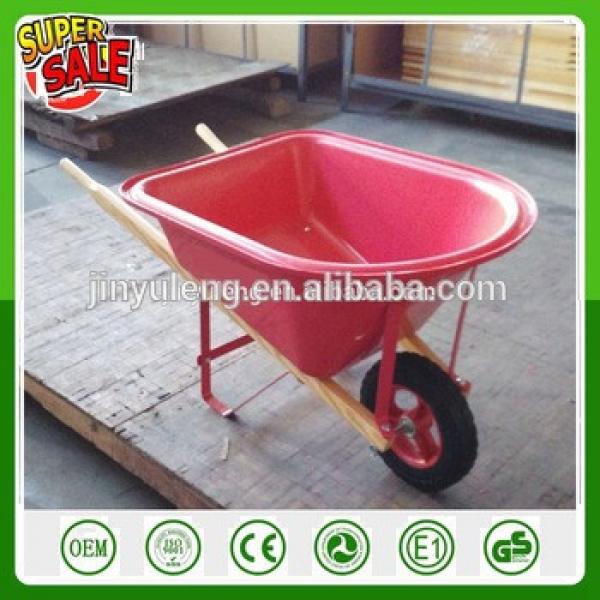 WB0201 Plastic tray wheel barrow toy for children kid&#39;s wheelbarrow small barrow palstic tray woddk handle #1 image