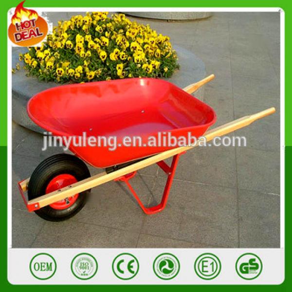 WB6101 New garden Wood handle plastic tray wheelbarrow #1 image