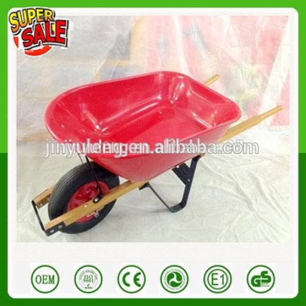 wholesale retail Hot sell cheap good quality WB6601 wooden handles plastic tray green wheelbarrow for Farm garden orchard #1 image