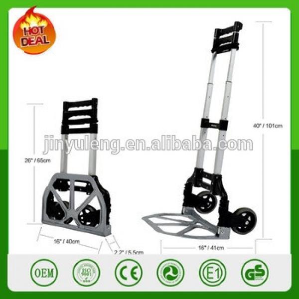 2 wheels Aluminum adjustable telescopic Folding carry cart hand Camping Travel Luggage Folding Cart Hand Dolly Trolley #1 image