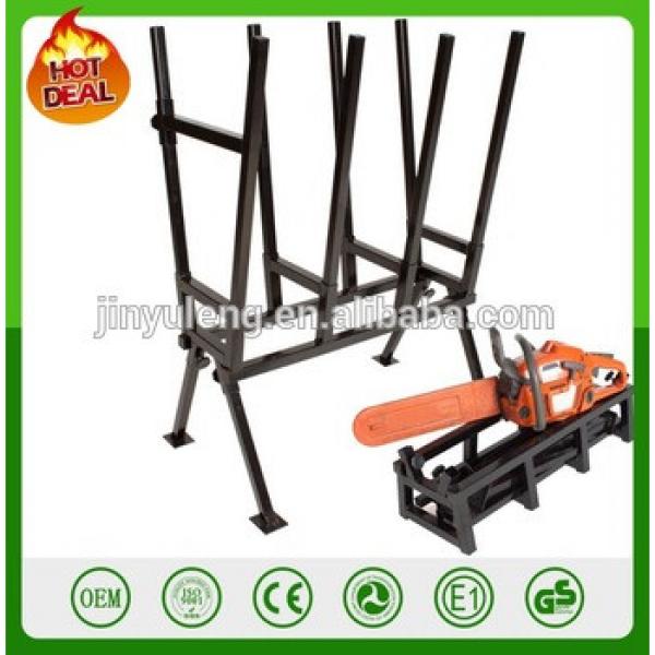 max load Heavy Duty folding saw horse Steel Log wood rack Sawhorse for Woodworking Chainsaw Log Cutting Stand #1 image
