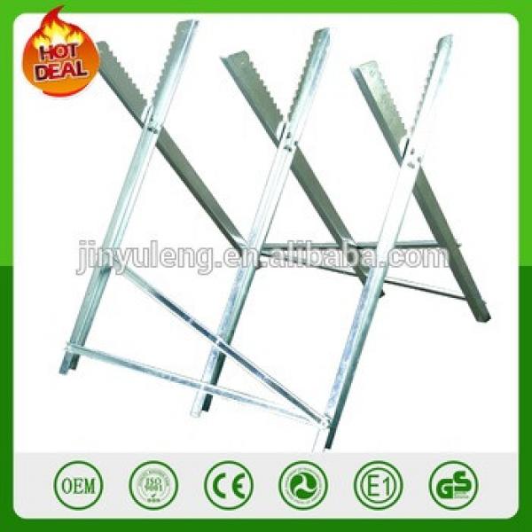 max load Heavy Duty folding galvanization metal steel Adjustable wood chainsaw Sawhorse Log Saw Horse with Serrated Grip #1 image