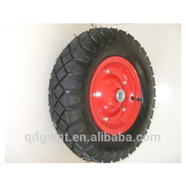 Pneumatic rubber wheel 4.00-8 with square pattern tire #1 image
