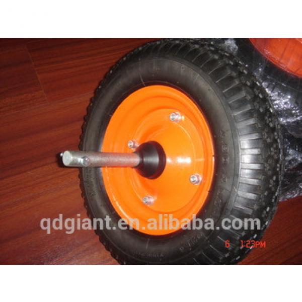4.00-8 diamond pattern Rubber air wheel with axle #1 image