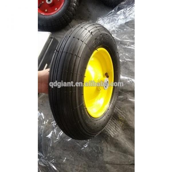 Wheelbarrow rubber wheel 3.50-8 with line pattern #1 image