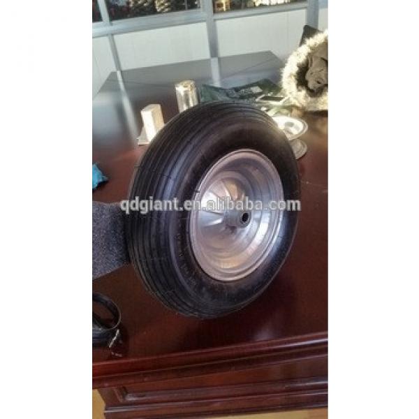 4.00-8 wheelbarrow air tire with galvanized rim #1 image