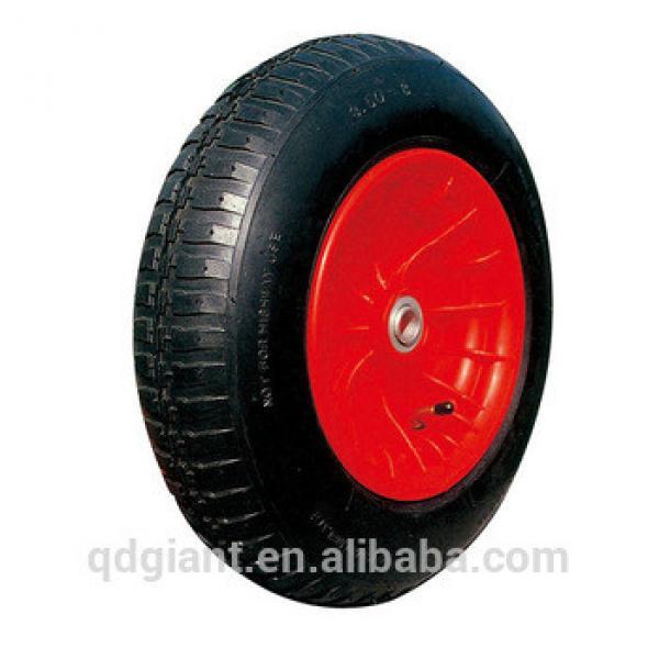 Wheel barrow wheel with plastic rim 3.50-8 bend valve or straight valve #1 image