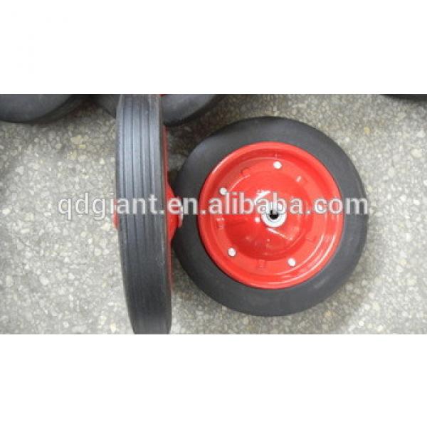 Wheel barrow solid rubber wheel 13&quot;x3&quot; with steel rim #1 image